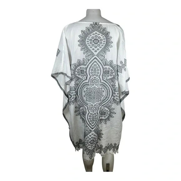 Raj Kaftan Elegant Black and White Women's kaftan/kimono/tunic One Size - Picture 4 of 8